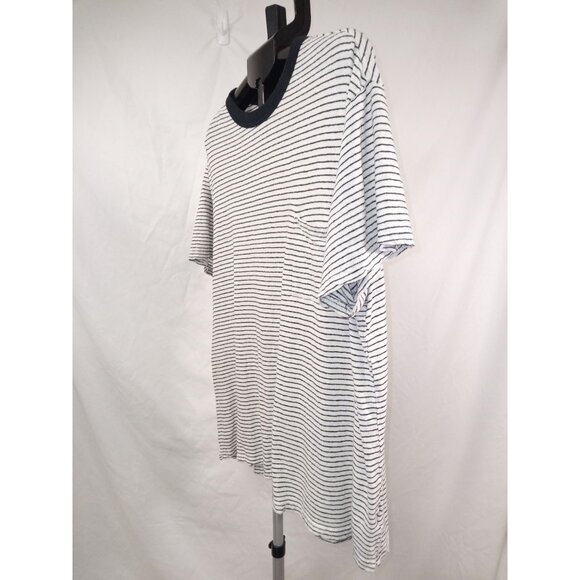 Goodfellow and Co. Men's White/Black Short Sleeve Striped Shirt Size XXL - Picture 2 of 6